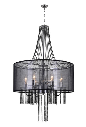 Mid. Chandeliers Drum Shade by CWI Lighting ( 401 | 5475P20C-6 Black Amelia ) 