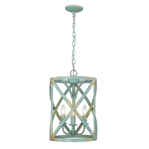 Foyer/Hall Lanterns Open Frame by Golden ( 62 | 0890-3P TEAL Alcott TEAL ) 