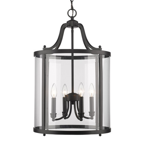 Foyer/Hall Lanterns Glass w/Frame by Golden ( 62 | 1157-4P BLK Payton BLK ) 