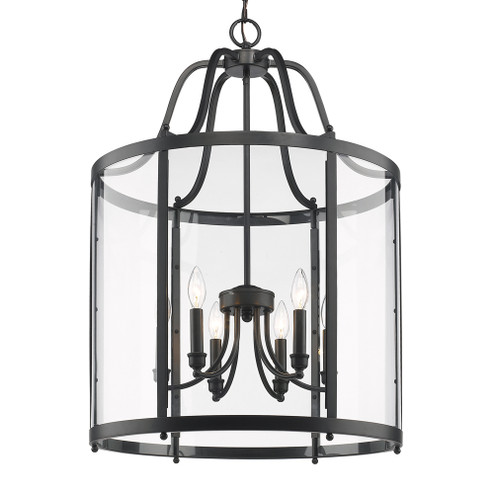 Foyer/Hall Lanterns Glass w/Frame by Golden ( 62 | 1157-6P BLK Payton BLK ) 