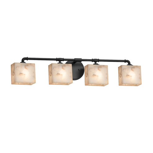 Bathroom Fixtures Four Lights by Justice Designs ( 102 | ALR-8464-55-MBLK Alabaster Rocks ) 