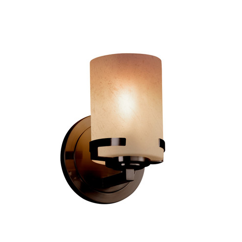 Sconces Single Glass by Justice Designs ( 102 | FSN-8451-10-CRML-DBRZ-LED1-700 Fusion ) 