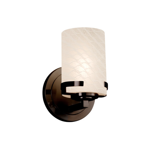 Sconces Single Glass by Justice Designs ( 102 | FSN-8451-10-WEVE-DBRZ-LED1-700 Fusion ) 