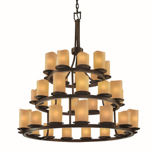 Large Chandeliers Glass Shade by Justice Designs ( 102 | CNDL-8712-14-AMBR-DBRZ-LED36-25200 CandleAria ) 