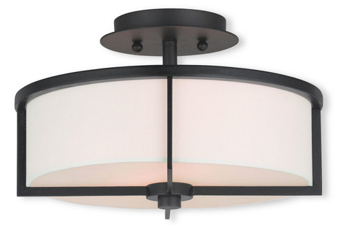 Semi-Flush Mts. Drum Shade by Livex Lighting ( 107 | 51073-07 Wesley ) 