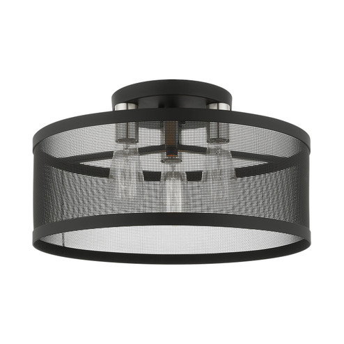 Semi-Flush Mts. Drum Shade by Livex Lighting ( 107 | 46219-04 Industro ) 