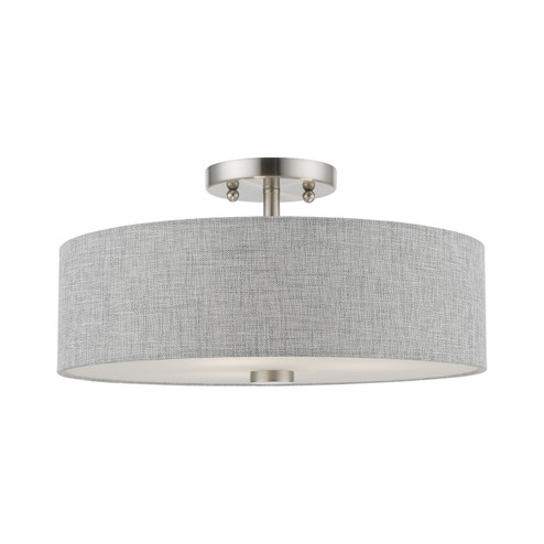 Semi-Flush Mts. Drum Shade by Livex Lighting ( 107 | 46743-91 Dakota ) 