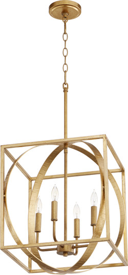 Foyer/Hall Lanterns Open Frame by Quorum ( 19 | 8150-4-74 Cube and Sphere Pendants ) 