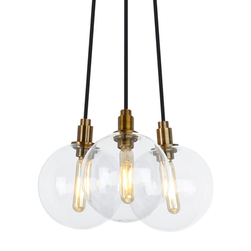 Mini Pendants 3 Light Cluster by Visual Comfort Modern ( 182 | 700GMBMP3CR Gambit ) 