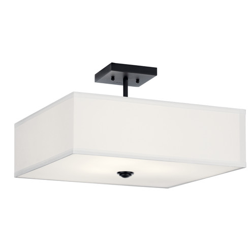 Semi-Flush Mts. Drum Shade by Kichler ( 12 | 43693BK Shailene ) 