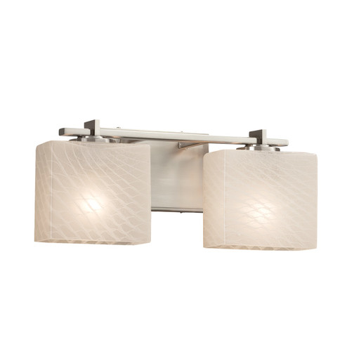 Bathroom Fixtures Two Lights by Justice Designs ( 102 | FSN-8442-55-WEVE-NCKL Fusion ) 