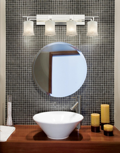 Bathroom Fixtures Four Lights by Justice Designs ( 102 | GLA-8704-16-WHTW-CROM Veneto Luce ) 