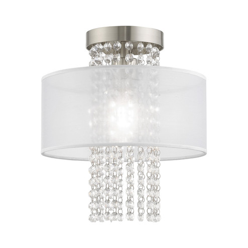 Semi-Flush Mts. Drum Shade by Livex Lighting ( 107 | 41124-91 Bella Vista ) 