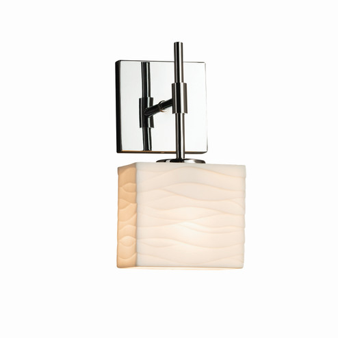 Sconces Single Glass by Justice Designs ( 102 | PNA-8417-55-WAVE-CROM Porcelina ) 