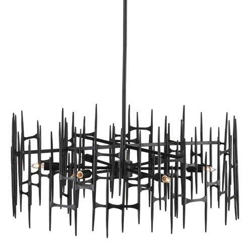 Mid. Chandeliers Candle by Currey and Company ( 142 | 9000-1091 Attingham Black Chandelier ) 