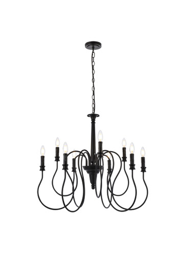 Mid. Chandeliers Candle by Elegant Lighting ( 173 | LD7045D30BK Flynx ) 