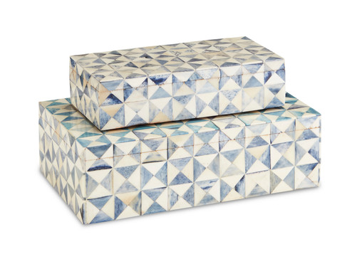 Home Accents Boxes by Currey and Company ( 142 | 1200-0453 Sky Blue Collection ) 