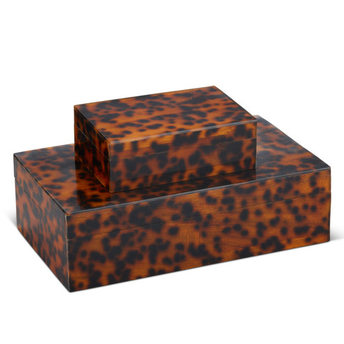 Home Accents Boxes by Currey and Company ( 142 | 1200-0737 Faux Tortoise Box Set of 2 ) 