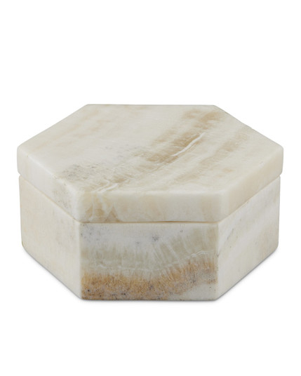 Home Accents Boxes by Currey and Company ( 142 | 1200-0801 Arco Onyx Hexagon Box ) 