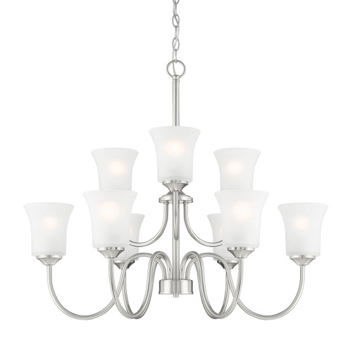 Mid. Chandeliers Glass Up by Designers Fountain ( 43 | D278M-9CH-BN Bronson ) 