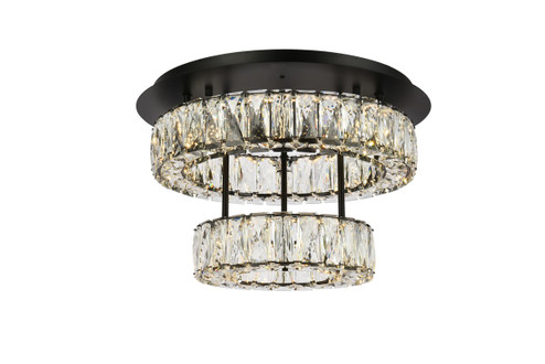 Flush Mounts Cage Style by Elegant Lighting ( 173 | 3503F18L2BK Monroe ) 