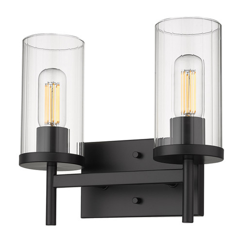 Bathroom Fixtures Two Lights by Golden ( 62 | 7011-BA2 BLK-CLR Winslett ) 