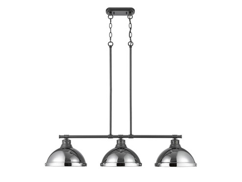 Linear/Island 3 Light Bar by Golden ( 62 | 3602-3LP BLK-CH Duncan ) 