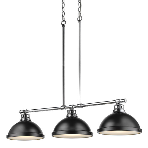 Linear/Island 3 Light Bar by Golden ( 62 | 3602-3LP CH-BLK Duncan ) 