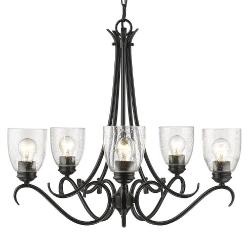 Mid. Chandeliers Glass Up by Golden ( 62 | 8001-5 BLK-SD Parrish ) 