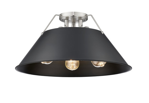Flush Mounts Metal Shade by Golden ( 62 | 3306-3FM PW-BLK Orwell ) 