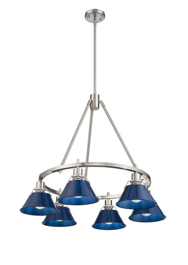 Mid. Chandeliers Metal Shade by Golden ( 62 | 3306-6 PW-NVY Orwell ) 