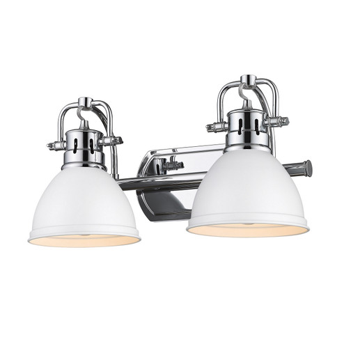 Bathroom Fixtures Two Lights by Golden ( 62 | 3602-BA2 CH-WHT Duncan ) 