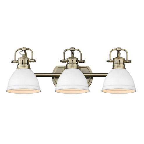 Bathroom Fixtures Three Lights by Golden ( 62 | 3602-BA3 AB-WHT Duncan ) 