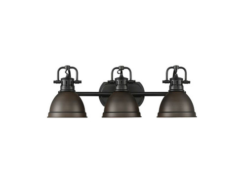 Bathroom Fixtures Three Lights by Golden ( 62 | 3602-BA3 BLK-RBZ Duncan ) 
