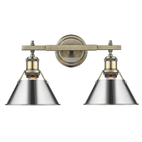 Bathroom Fixtures Two Lights by Golden ( 62 | 3306-BA2 AB-CH Orwell ) 