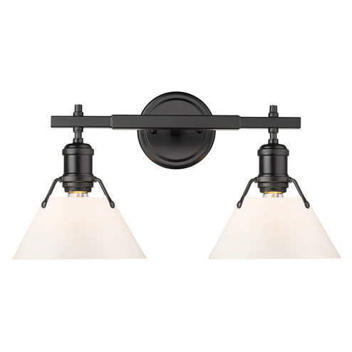 Bathroom Fixtures Two Lights by Golden ( 62 | 3306-BA2 BLK-OP Orwell ) 