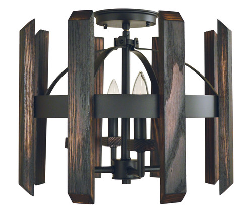 Semi-Flush Mts. Cage by Framburg ( 8 | 5372 MBLACK Modern Farmhouse ) 