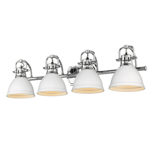 Bathroom Fixtures Four Lights by Golden ( 62 | 3602-BA4 CH-WHT Duncan ) 