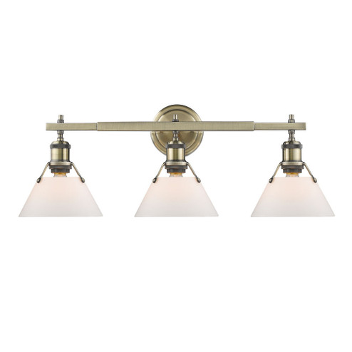 Bathroom Fixtures Three Lights by Golden ( 62 | 3306-BA3 AB-OP Orwell ) 