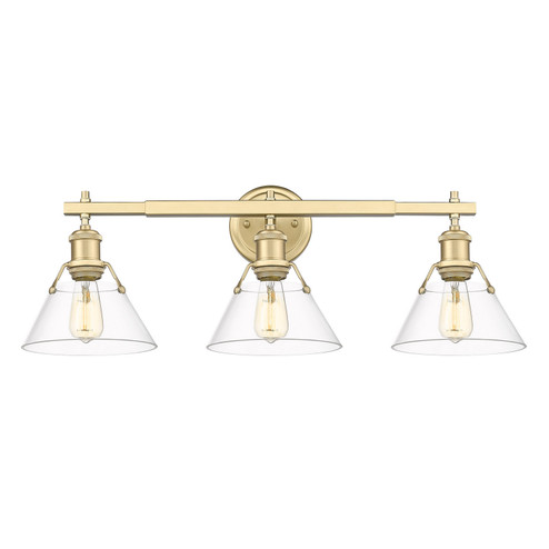 Bathroom Fixtures Three Lights by Golden ( 62 | 3306-BA3 BCB-CLR Orwell ) 