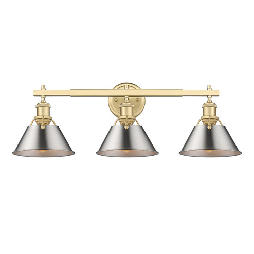 Bathroom Fixtures Three Lights by Golden ( 62 | 3306-BA3 BCB-PW Orwell ) 