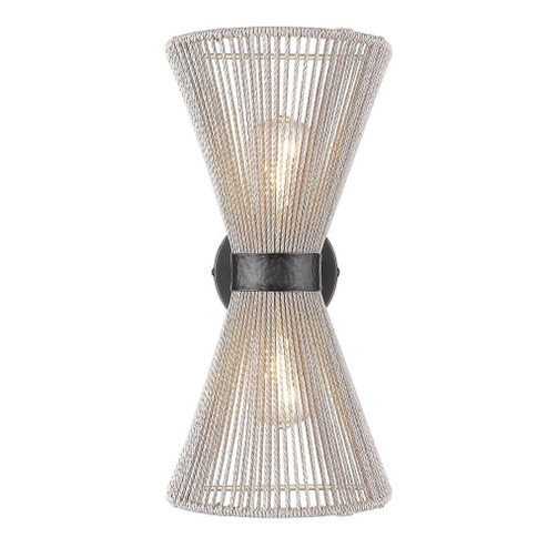 Sconces Double Candle by Golden ( 62 | 6938-2W BLK-BR Avon ) 