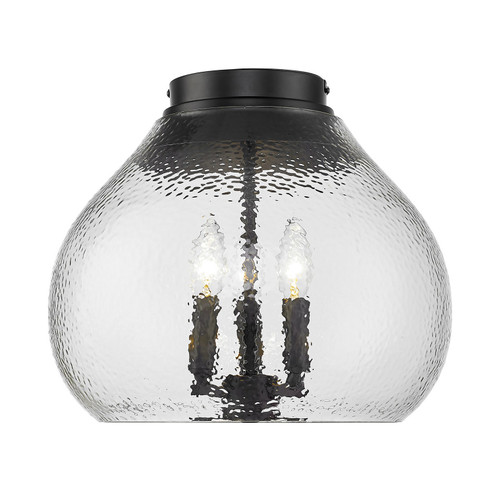 Flush Mounts Glass Down by Golden ( 62 | 1094-3FM BLK-HCG Ariella ) 