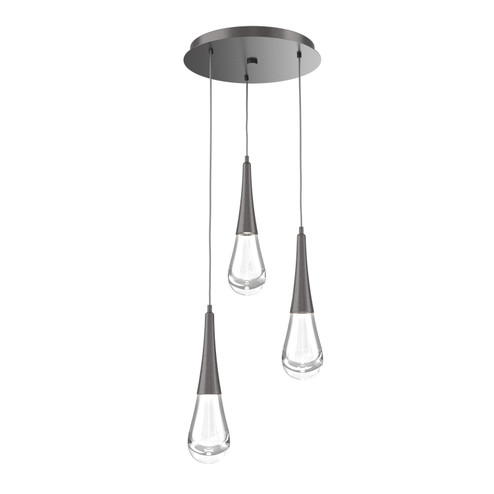 Mini Pendants 3 Light Cluster by Hammerton Studio ( 404 | CHB0078-03-GP-C-C01-L1 Raindrop ) 