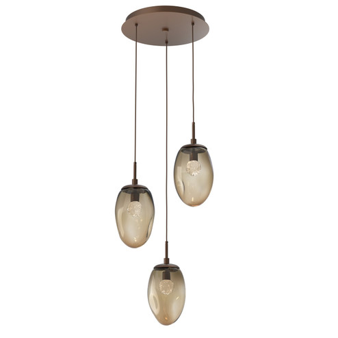 Mini Pendants 3 Light Cluster by Hammerton Studio ( 404 | CHB0067-03-BB-FB-C01-L3 Meteo ) 