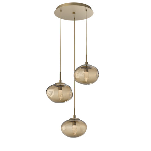 Mini Pendants 3 Light Cluster by Hammerton Studio ( 404 | CHB0068-03-GB-GB-C01-L3 Nebula ) 