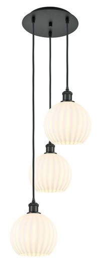 Mini Pendants 3 Light Cluster by Innovations ( 405 | 113B-3P-BK-G1217-8WV Ballston ) 