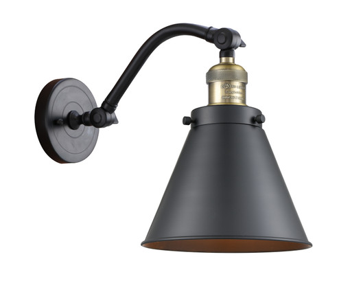 Sconces Single Glass by Innovations ( 405 | 515-1W-BAB-M13-BK-LED Franklin Restoration ) 