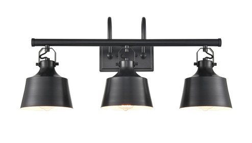 Bathroom Fixtures Three Lights by Innovations ( 405 | 370-3W-BK-M-LED Auralume ) 