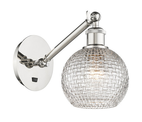 Sconces Single Glass by Innovations ( 405 | 317-1W-PN-G122C-6CL Ballston ) 